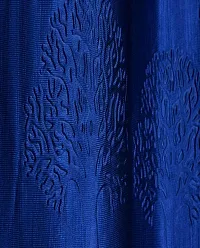 Dream Era Fine Decorative Polyester Blue Tree Punch Curtains for Window 2 Pc. Size 4 Feet x 6 Feet-thumb2