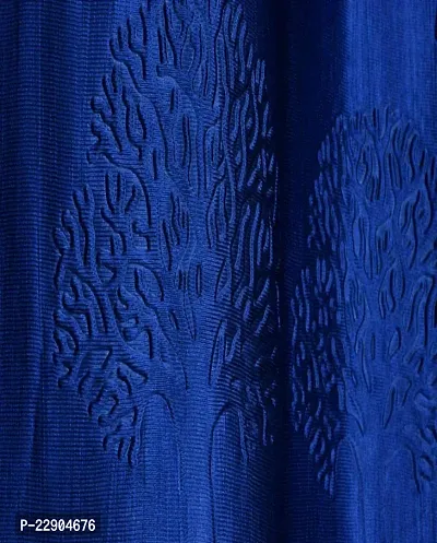 Dream Era Fine Decorative Polyester Blue Tree Punch Curtains for Window 2 Pc. Size 4 Feet x 6 Feet-thumb3