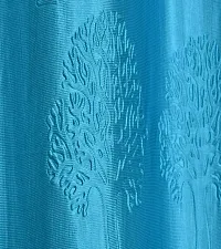 Impression Hut Fine Punch Tree Digital Punched Curtain for Size 4 X 5 Feet Door | Home and Office | Living Room and Kitchen Hall Set of 2 Pc- Aqua-thumb1