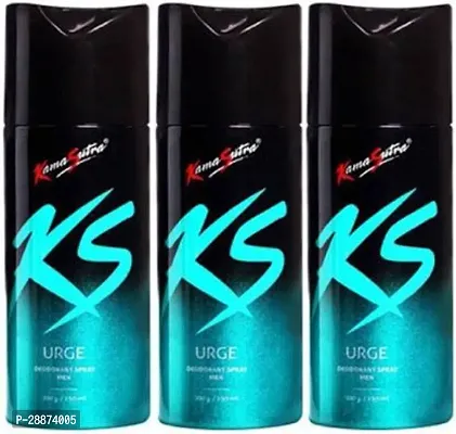 KS Men Deo (URGE) Deodorant Spray  -  For Men and Women (450 ml, Pack of 3)