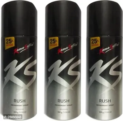 KS 3 RUSH DEODORANT SPRAY 150ML  Deodorant Spray     For Men and Women  450 ml, Pack of 3