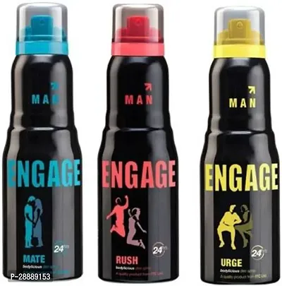 Engage Mate   Rush  Urge Deodorant Spray     For Men  495 ml, Pack of 3