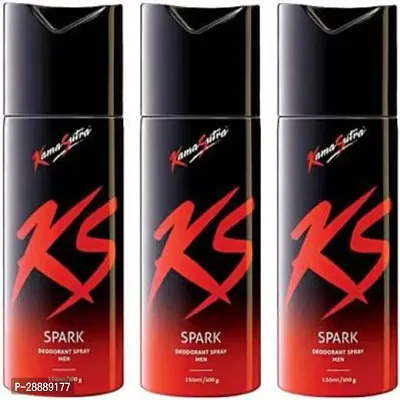 Kamasutra 3 Spark Body Spray     For Men and Women  150 ml, Pack of 3