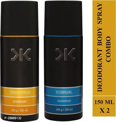 KILLER Obsession and Sensual Deodorant Spray     For Men  300 ml, Pack of 2-thumb0