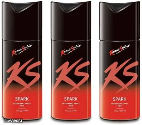 Kamasutra Spark Deo 150ML*3pcs S 03 Deodorant Spray     For Men  450 ml, Pack of 3-thumb0