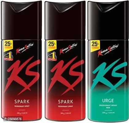 Kamasutra KS 09 DEO SSU 3 COMBO 150ML Deodorant Spray     For Men and Women  450 ml, Pack of 3