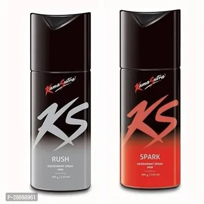 KS Deo Combo of Rush and Spark Deodorant Spray     For Men and Women  300 ml, Pack of 2