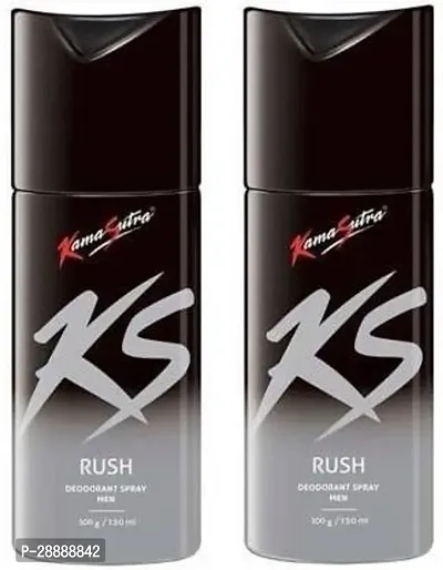 KS RUSH DEO Deodorant Spray     For Men  300 ml, Pack of 2-thumb0