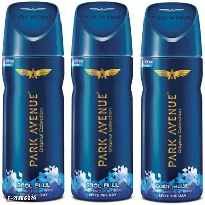 PARK AVENUE Cool Blue Deodorant Combo Pack of 3 Deodorant Spray     For Men  390 ml, Pack of 3