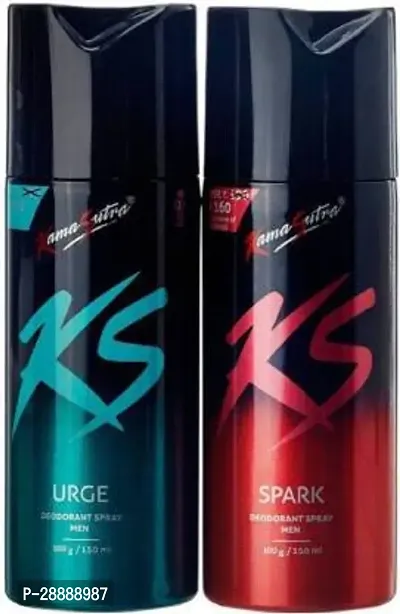 KS Deo Combo of Urge and Spark Deodorant Spray     For Men and Women  300 ml, Pack of 2-thumb0