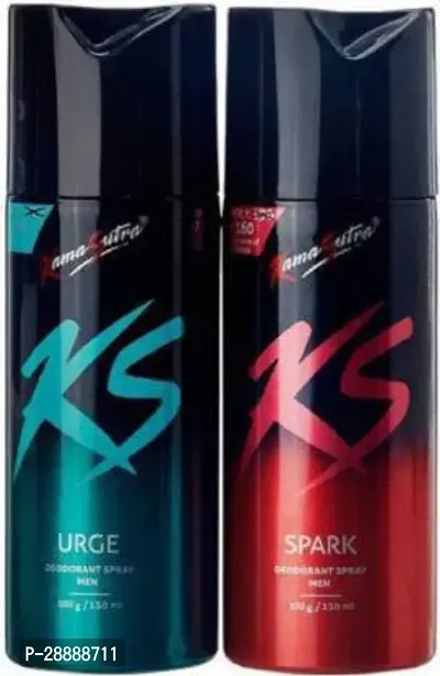 KS SPARK, URGE Deodorant Spray     For Men  300 ml, Pack of 2-thumb0