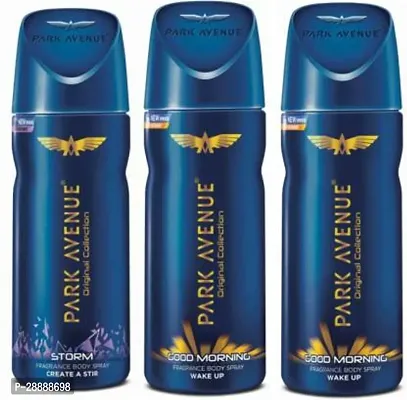 PARK AVENUE 2 Good Morning and Storm Deodorant Spray     For Men  390 ml, Pack of 3-thumb0