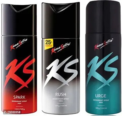 Kamasutra Combo Pack of Men Deo ks Deodorant Spray     For Men  450 ml, Pack of 3