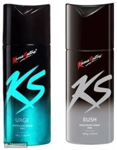 KS URGE and  RUSH DEO Deodorant Spray     For Men  300 ml, Pack of 2