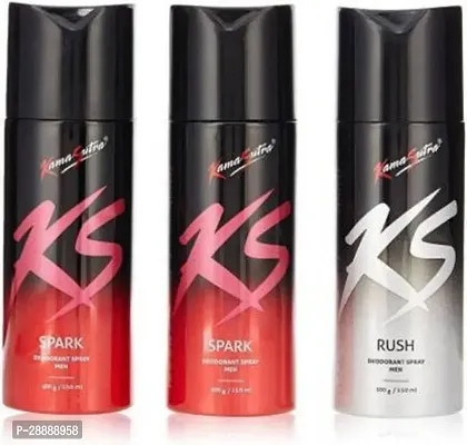 KS Combo Of SPARK and RUSH DEO Deodorant Spray     For Men  450 ml, Pack of 3