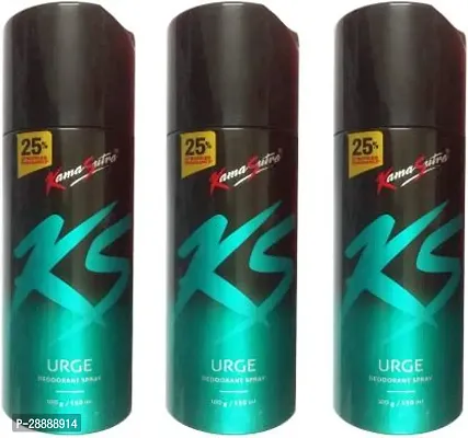 KS 3 URGE DEODORANT SPRAY 150ML  Deodorant Spray     For Men and Women  450 ml, Pack of 3-thumb0