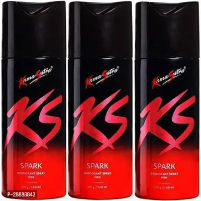 Kamasutra Spark Deodorant Spray for Men 450 ml  Pack of 3  Body Spray   For Men Deodorant Spray     For Men  450 ml, Pack of 3-thumb0