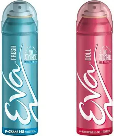 EVA Deodorant for Women Fresh and Doll Body Spray     For Women  140 ml, Pack of 2