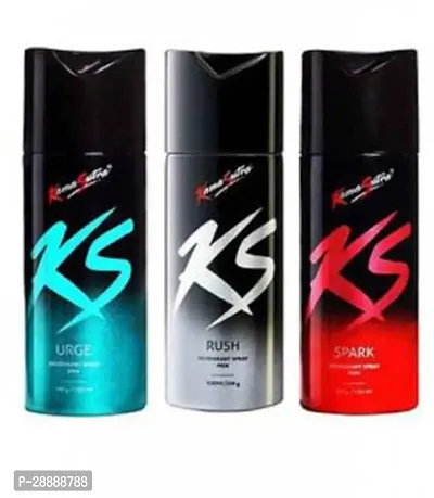 KS SPARK , URGE, RUSH  PACK OF 3  Deodorant Spray     For Men  450 ml, Pack of 3-thumb0