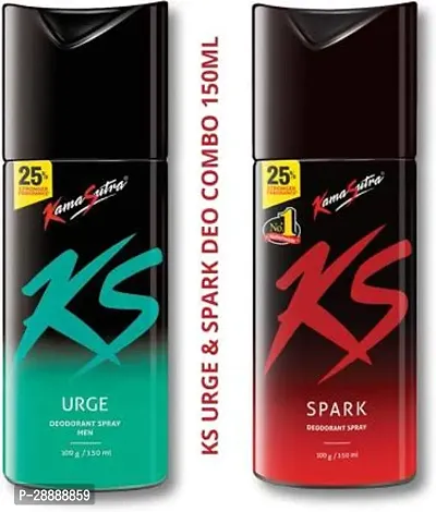 KS URGE deodorant Deodorant Spray     For Men and Women  300 ml, Pack of 2-thumb0