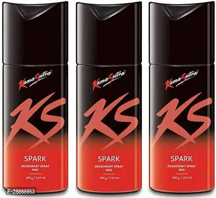 Kamasutra Three SPARK Deodorant Spray     For Men  450 ml, Pack of 3-thumb0