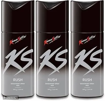 Kamasutra KS Rush Rush Rush Deodorant Spray     For Men  450 ml, Pack of 3-thumb0