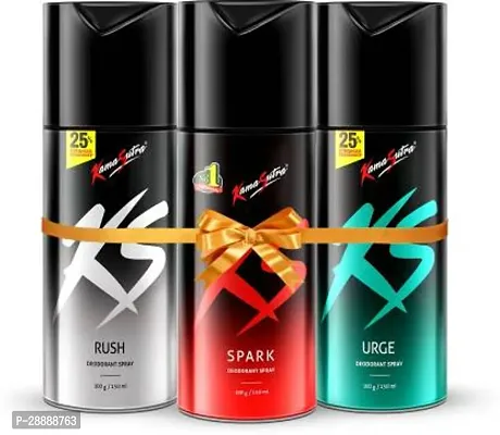 KS SPARK RUSH URGE Deodorant Spray     For Men and Women  450 ml, Pack of 3