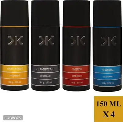 KILLER Obsession,Flamboyant,Energy and Sensual Deodorant Spray     For Men  600 ml, Pack of 4