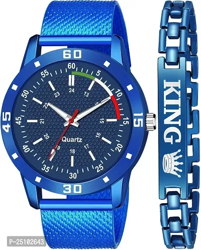 KAJARU Classic Analog Boys Watch (Round Blue Dial, Blue Colored Strap, Pack of 2)_107