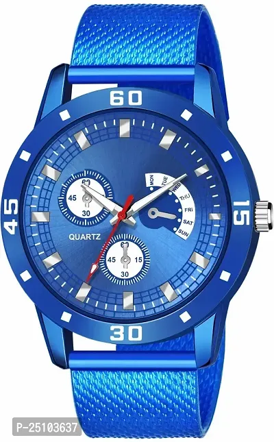 KAJARU Amino Classic Analog Boys Watch (Round Blue Dial, Blue Colored Strap, Pack of 1)_27-thumb0