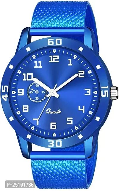 KAJARU Classic Analog Men Watch (Round Blue Dial, Blue Colored Strap, Pack of 1)_283