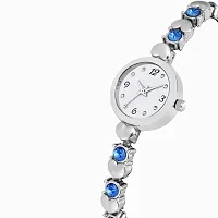 KAJARU Classic Analog Girls Watch (Round White Dial, Silver Colored Strap, Pack of 2)_352-thumb1