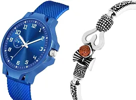 KAJARU Classic Analog Men Watch (Round Blue Dial, Blue Colored Strap, Pack of 2)_269-thumb2