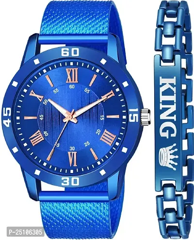 KAJARU Classic Analog Boys Watch (Round Blue Dial, Blue Colored Strap, Pack of 2)_110