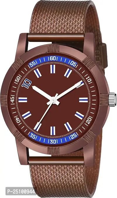 KAJARU Classic Analog Boys Watch (Round Brown Dial, Brown Colored Strap, Pack of 1)_294