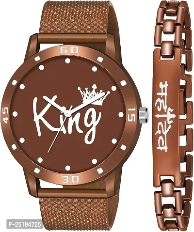 KAJARU Classic Analog Boys Watch (Round Brown Dial, Brown Colored Strap, Pack of 2)_150