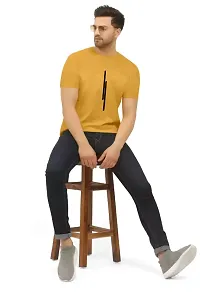 KAJARU Mens Polyester Round Neck Half Sleeve Striped Slim Fit T-Shirt-thumb2