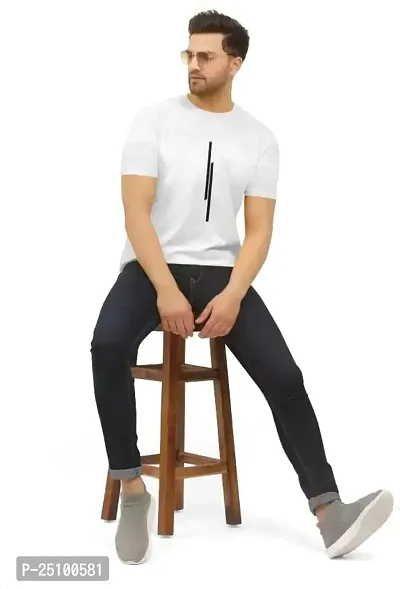 KAJARU Mens Polyester Round Neck Half Sleeve Striped Slim Fit T-Shirt-thumb4