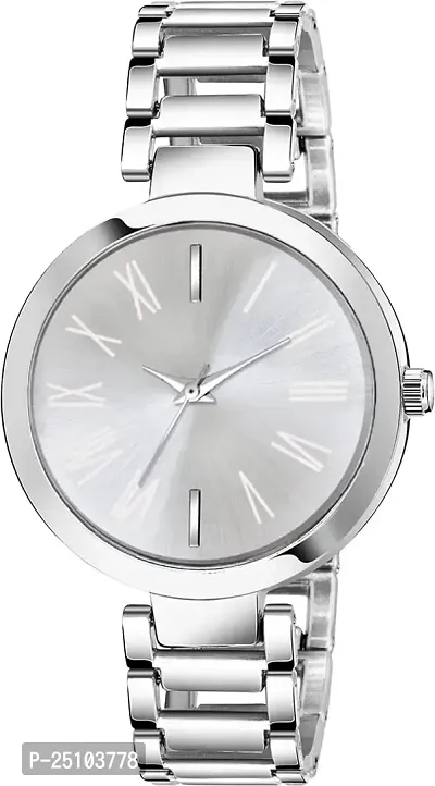 KAJARU Classic Analog Girls Watch (Round Silver Dial, Silver Colored Strap, Pack of 1)_379