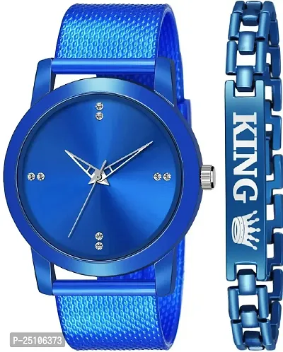 KAJARU Classic Analog Boys Watch (Round Blue Dial, Blue Colored Strap, Pack of 2)_113-thumb0