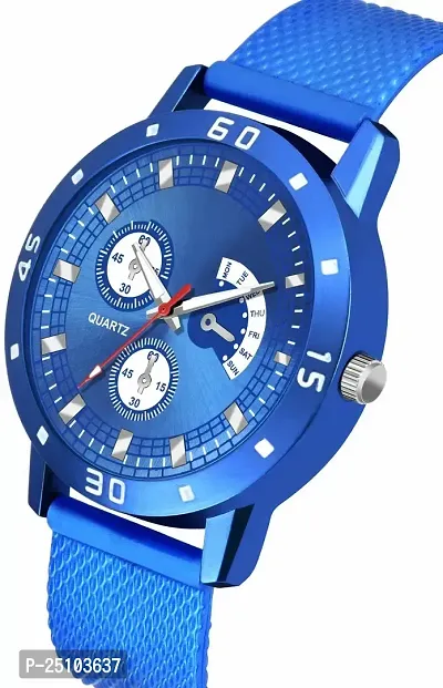 KAJARU Amino Classic Analog Boys Watch (Round Blue Dial, Blue Colored Strap, Pack of 1)_27-thumb2