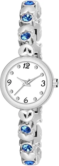 KAJARU Classic Analog Women Watch (Round White Dial, Silver Colored Strap, Pack of 1)_364