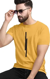 KAJARU Mens Polyester Round Neck Half Sleeve Striped Slim Fit T-Shirt-thumb3