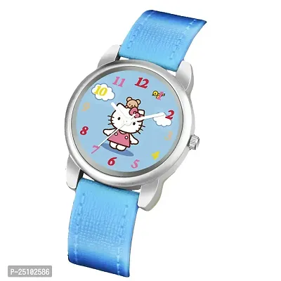 KAJARU Classic Analog Girls Watch (Round Multicolor Dial, Blue Colored Strap, Pack of 1)_186