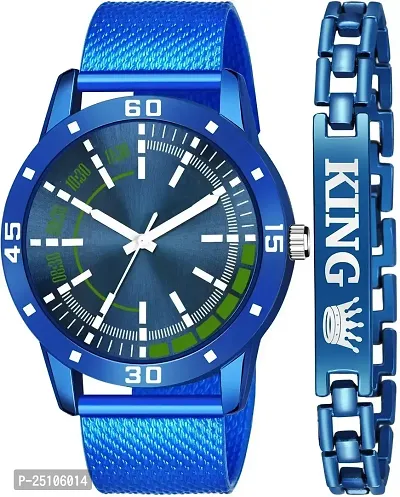 KAJARU Classic Analog Boys Watch (Round Blue Dial, Blue Colored Strap, Pack of 2)_111
