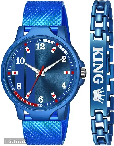 KAJARU Classic Analog Boys Watch (Round Blue Dial, Blue Colored Strap, Pack of 2)_102
