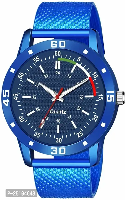 KAJARU Classic Analog Men Watch (Round Blue Dial, Blue Colored Strap, Pack of 1)_249