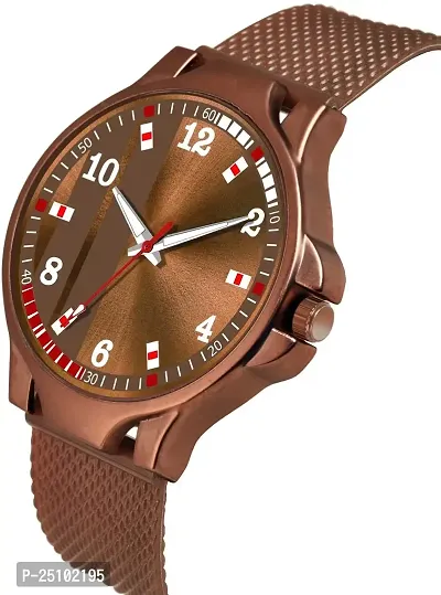 KAJARU Classic Analog Boys Watch (Round Brown Dial, Brown Colored Strap, Pack of 1)_239-thumb2