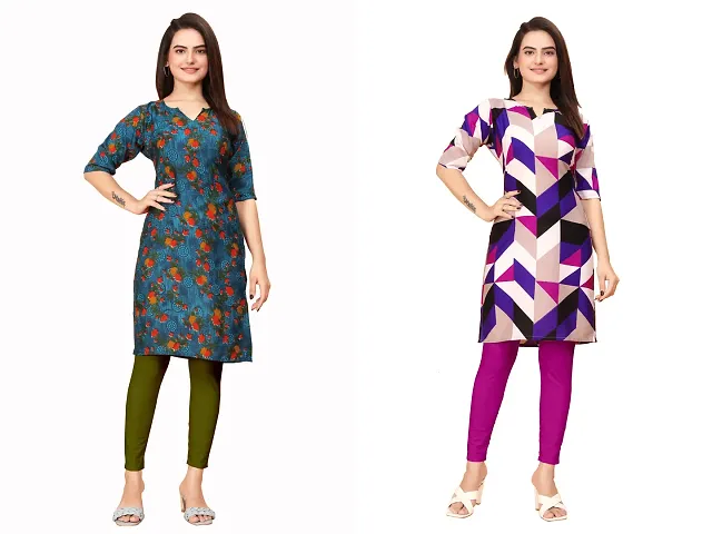 Stylish Crepe Kurta For Women Combo Of 2