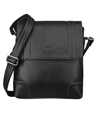 Synthetic Leather Messenger Bag for Men and Women